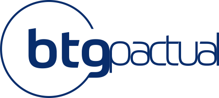 Logotipo do BTG Pactual - Um círculo e o texto BTG Pactual